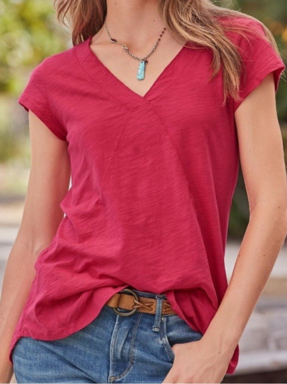 Like New! Sundance Mod-o-doc “Everyday Essential Tee” in Raspberry (L)